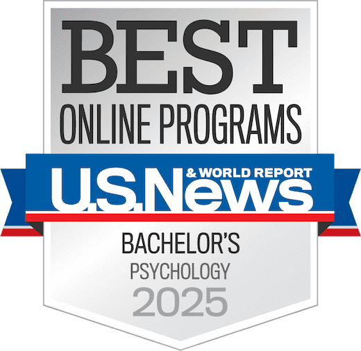 Best Online Bachelor's Psychology Programs 2025 - U.S. News & World Report U.S. News & World Report badge for Best Online Bachelor's Psychology Programs 2025